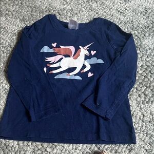 Hanna Andersson Navy Blue Unicorn Shirt